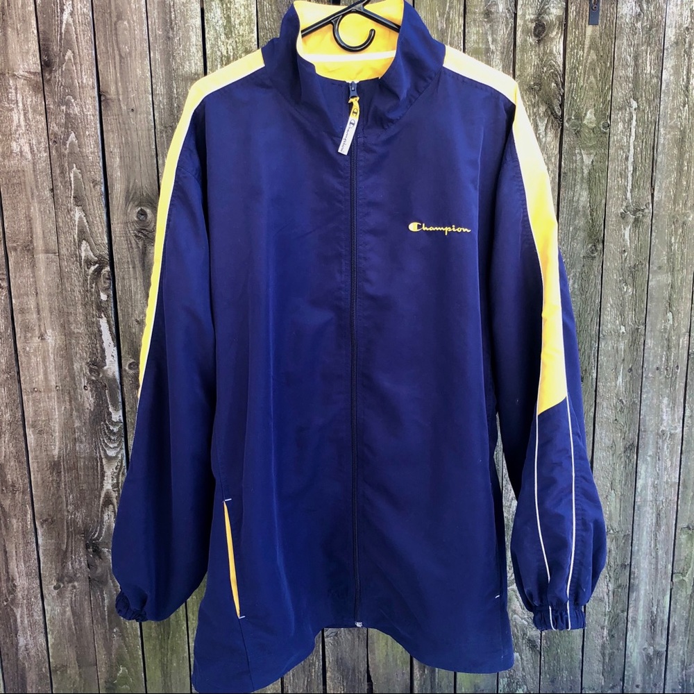 Vintage Champion Blue Yellow Windbreaker XL